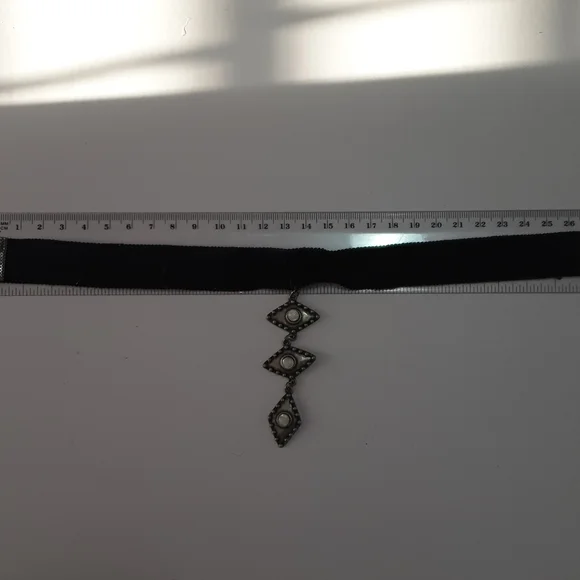Long pendant adjustable choker boho black/grey - Picture 10 of 14